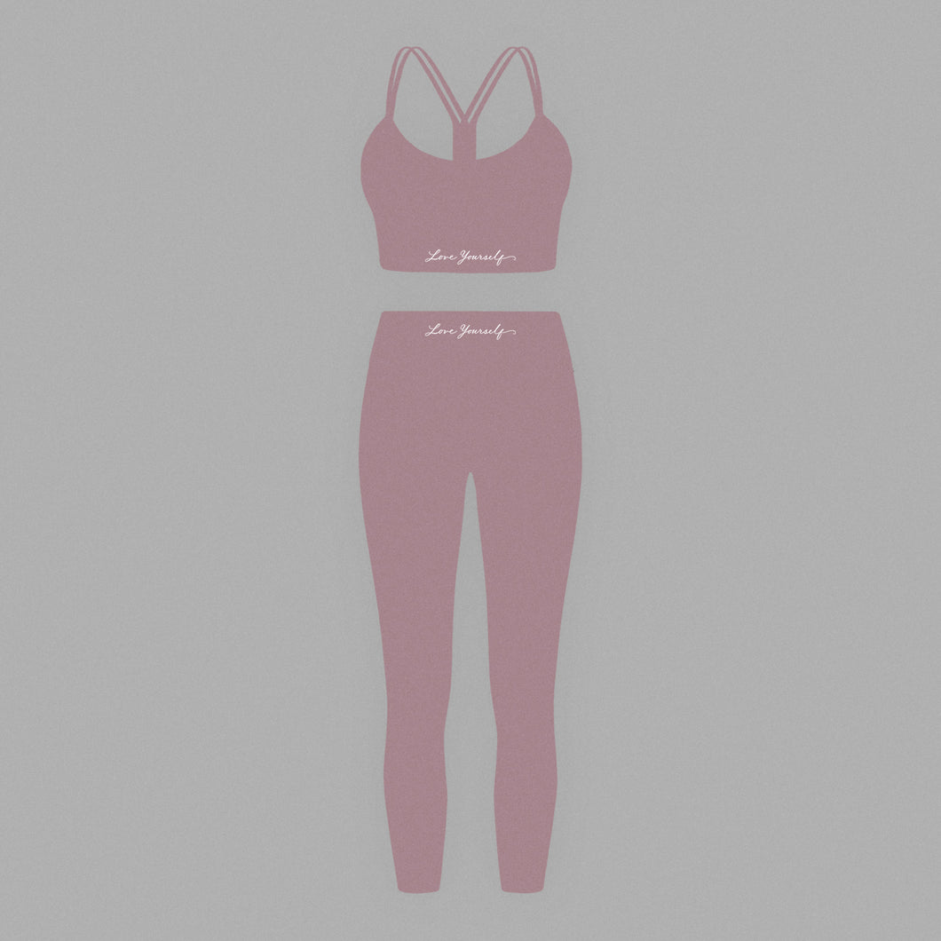 Love Yourself Set with Pants (Dark Pink)